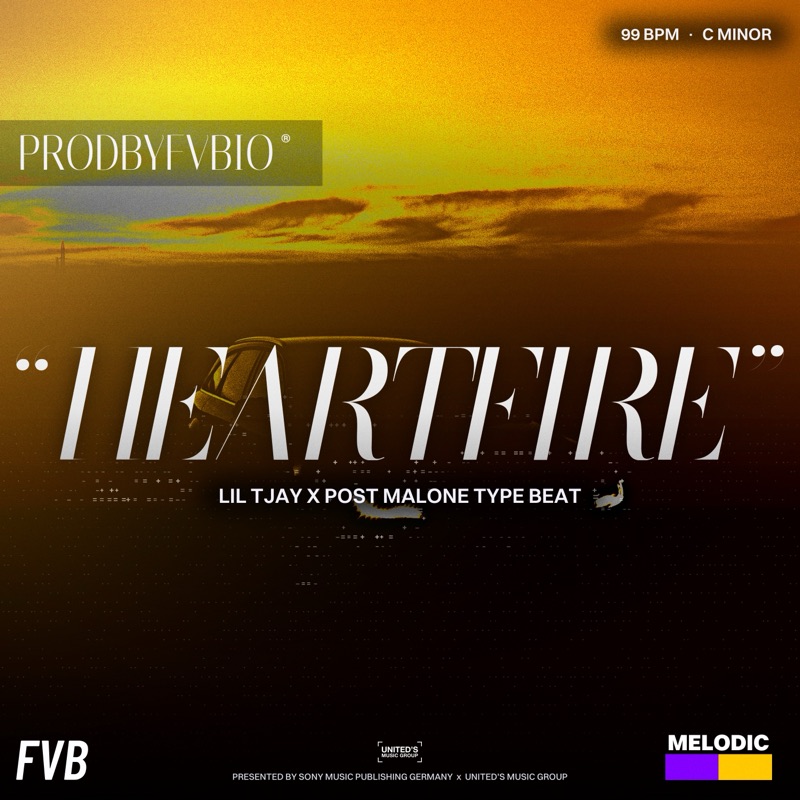 HEARTFIRE, Lil Tjay x Post Malone type beat by prodbyfvbio cover